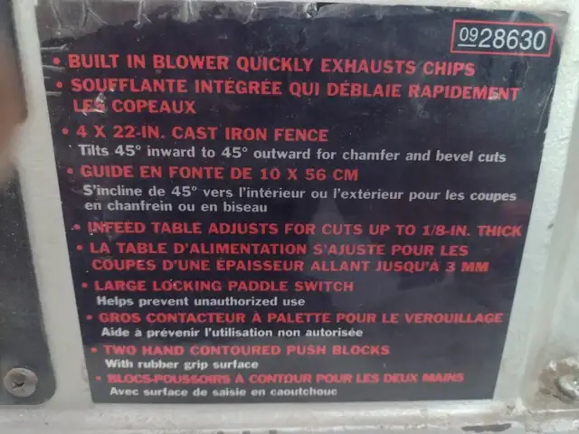 Dégauchiseuse raboteuse CRAFTSMAN DE 6'1/8 sur support pliant - Photo 4