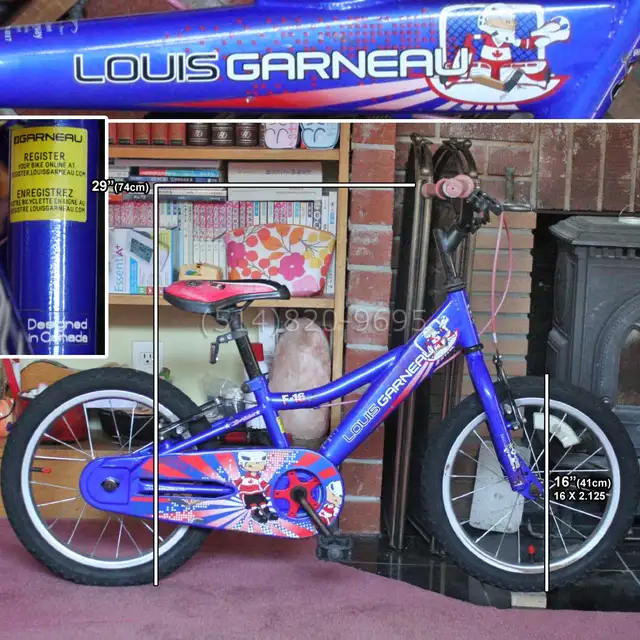 Vélo enfant 16 Garneau avec freins à main 4-6 ans CERTIFIÉE 100%