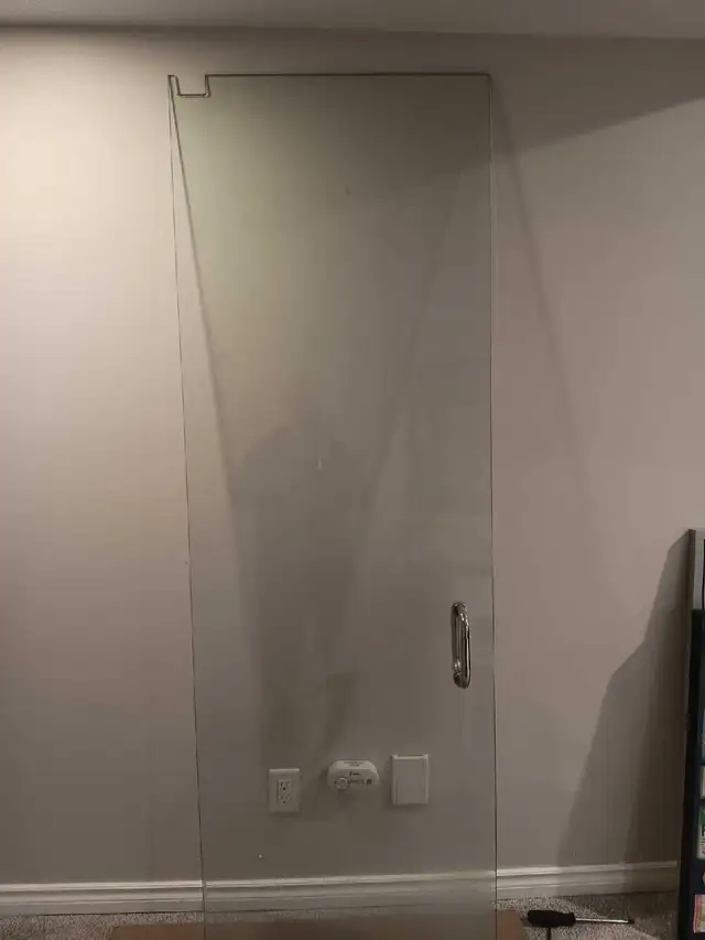 3/8' thick glass shower door 78 x 25.75 inches