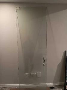 3/8' thick glass shower door 78 x 25.75 inches