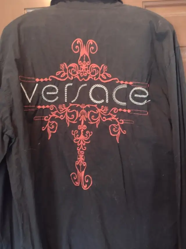 Men's Versace XL black collar dress shirt - Photo 2