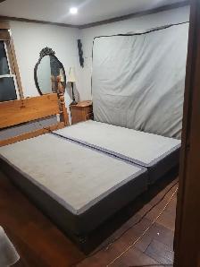 KING SIZE BED FRAME AND DOUBLE BOX SPRINGS