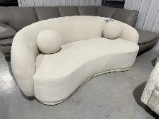 Modern curved fabric sofa