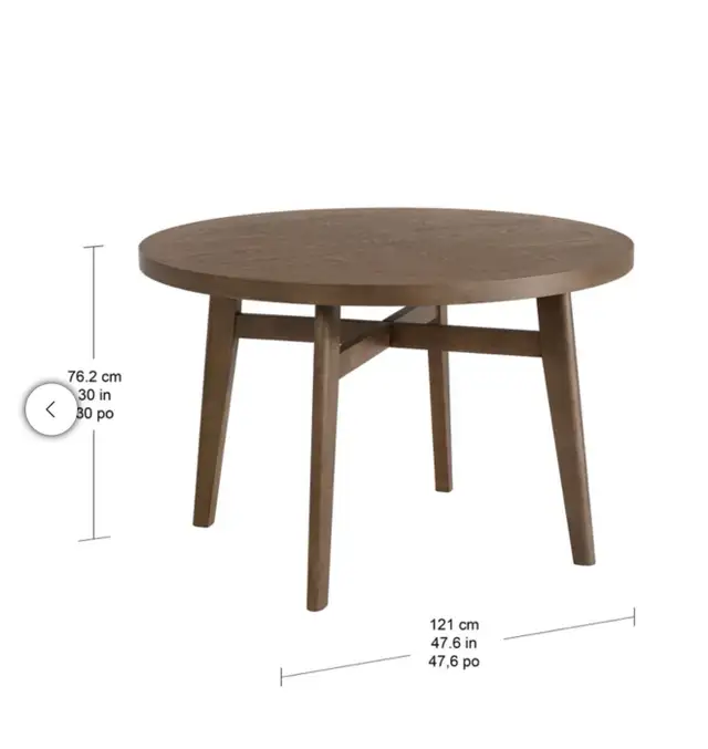 48" round dining table with 4 chairs - Photo 6