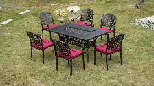 Brand New 7-Piece Aluminum Patio Dining Set with BBQ Table $1699