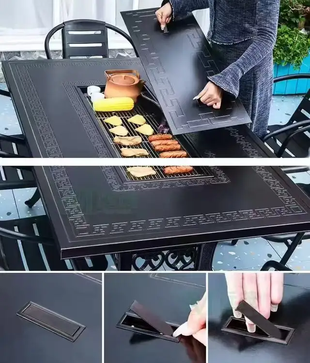 Brand New 7-Piece Aluminum Patio Dining Set with BBQ Table $1699 - Photo 3