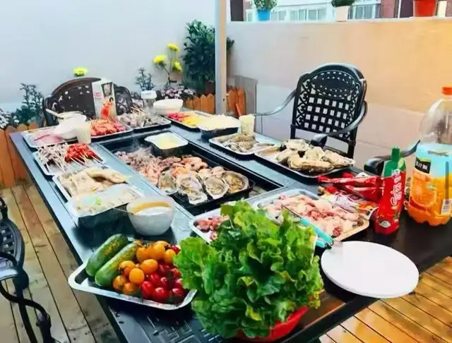 Brand New 7-Piece Aluminum Patio Dining Set with BBQ Table $1699 - Photo 4