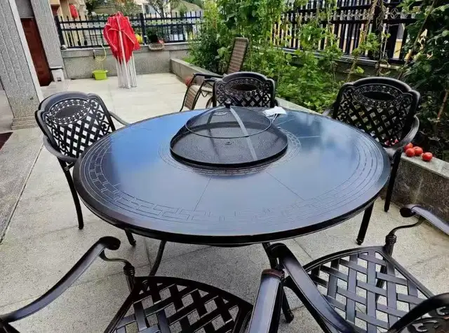 Brand New 5pcs Round Cast Aluminum Dining Set BBQ Table $1499 - Photo 8