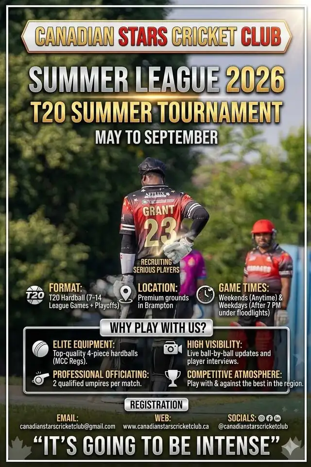 Recruiting wicket keeper for T20 Cricket tournament Brampton