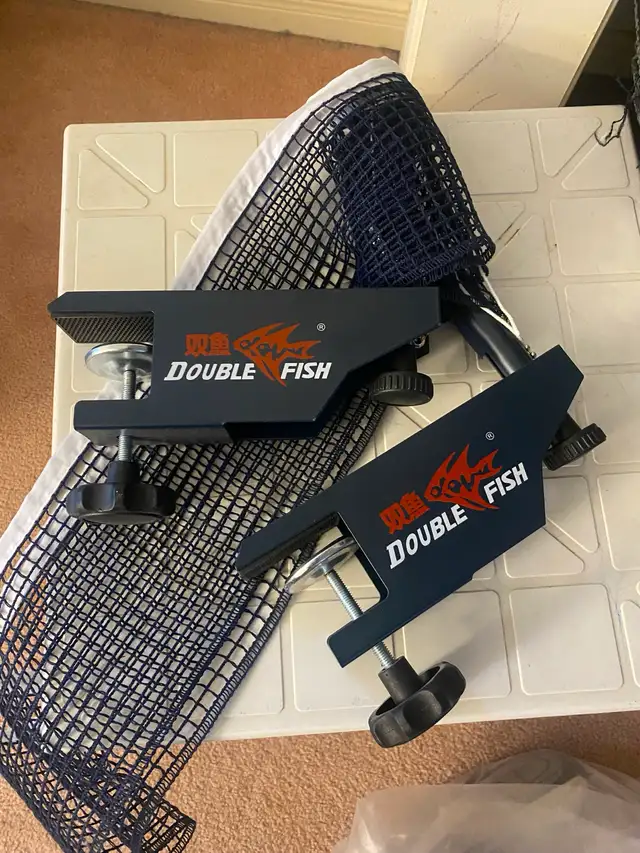 Double fish table tennis Ping Pong table with net & rackets - Photo 2