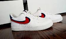 Nike Air Force 1 Low 3D Chenille Swoosh 'White Red Blue' 823511-