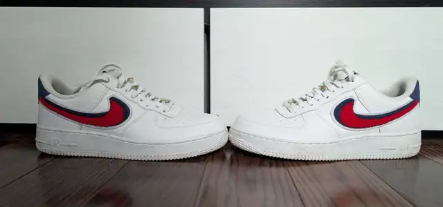 Nike Air Force 1 Low 3D Chenille Swoosh 'White Red Blue' 823511- - Photo 4