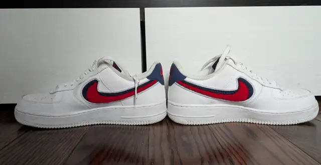 Nike Air Force 1 Low 3D Chenille Swoosh 'White Red Blue' 823511- - Photo 5