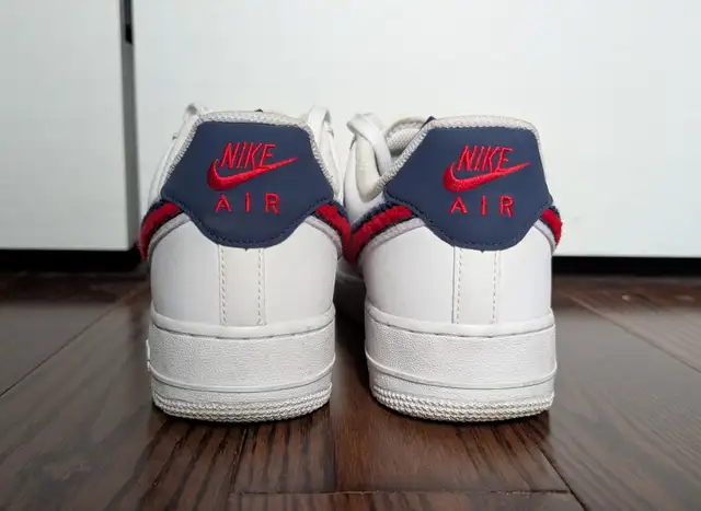 Nike Air Force 1 Low 3D Chenille Swoosh 'White Red Blue' 823511- - Photo 6