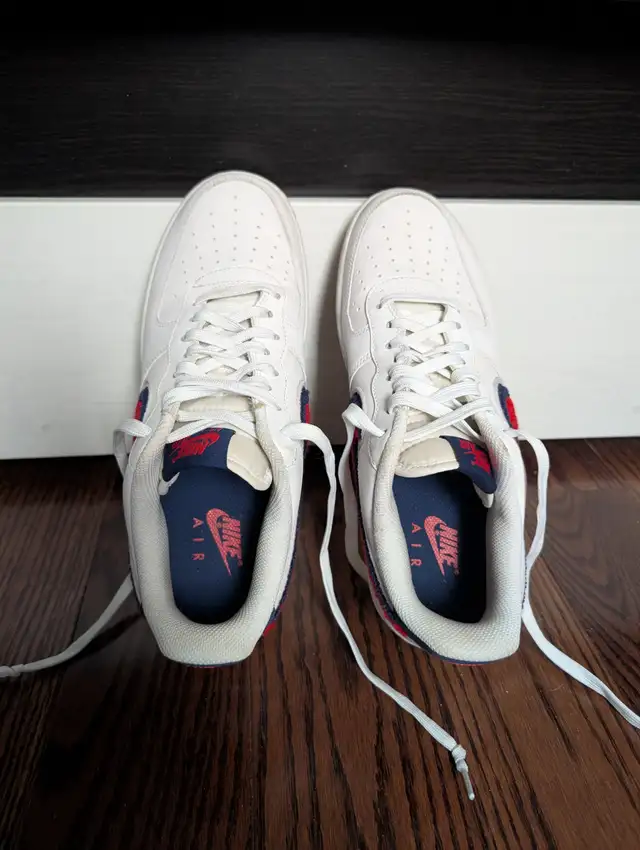 Nike Air Force 1 Low 3D Chenille Swoosh 'White Red Blue' 823511- - Photo 8