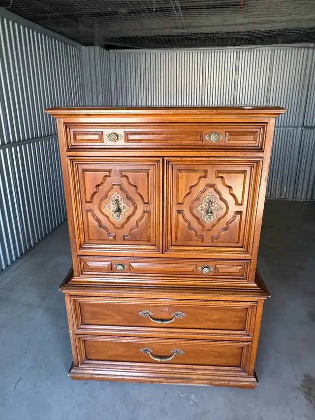 Free delivery used Vintage Wooden Armoire / Dresser