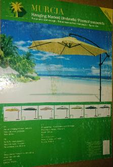 New MURCIA Cantilever 10' Patio UMBRELLA In BOX Crank GREY MIST