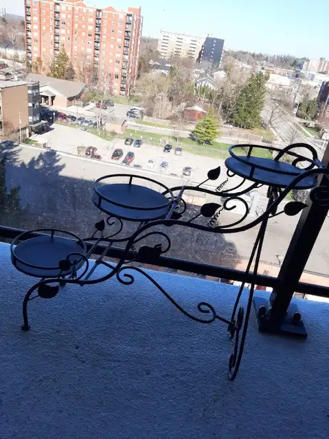 Cast Iron Table and 2 Chairs with a Plant Stand. - Photo 3