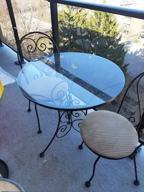 Cast Iron Table and 2 Chairs with a Plant Stand. - Photo 4