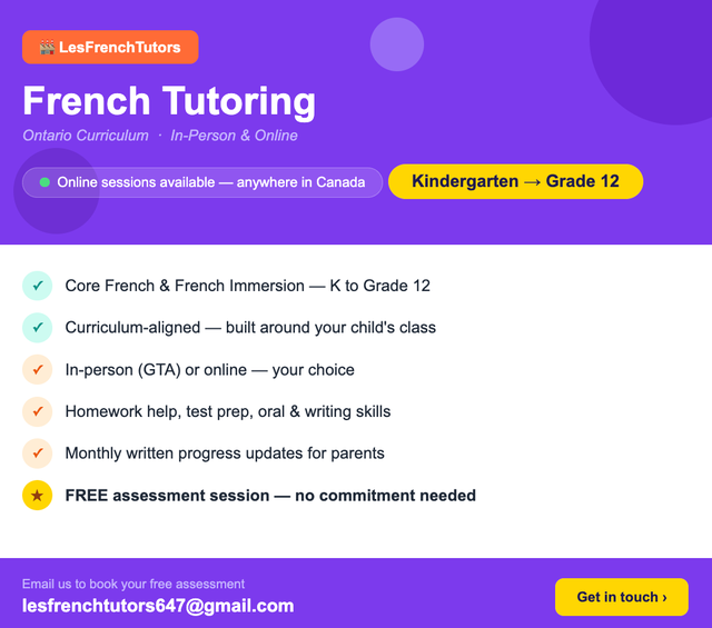 French Tutor  | Ontario Curriculum | K-12 | In-Person & Online - Photo 2