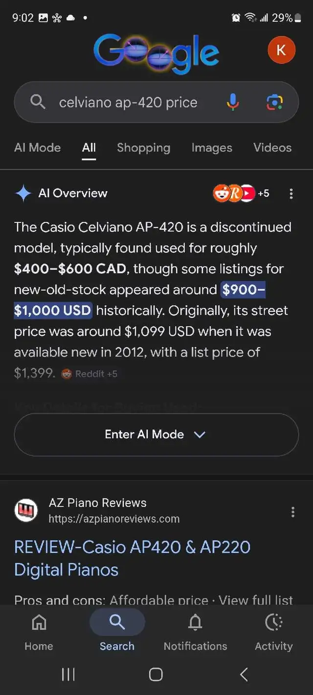 Casio Celviano AP-420 Digital Piano (88 keys) $150 OBO - Photo 4