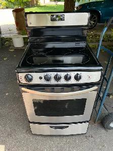 24" stove ge stainless glass