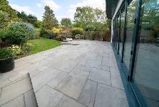 Paving stones, Firepit, Backyard design