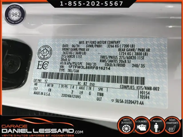 Ford F-150 XLT CREW 6.5 P, 3.5L, BUCKET SEAT, GPS, MAG 20P 2024 - Photo 9