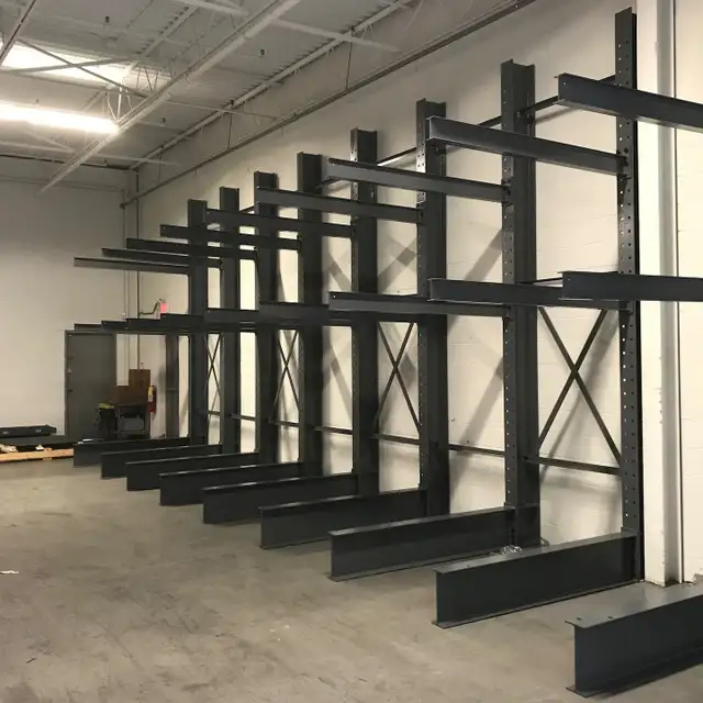 12’ tall cantilever racking in stock - quick ship ready.