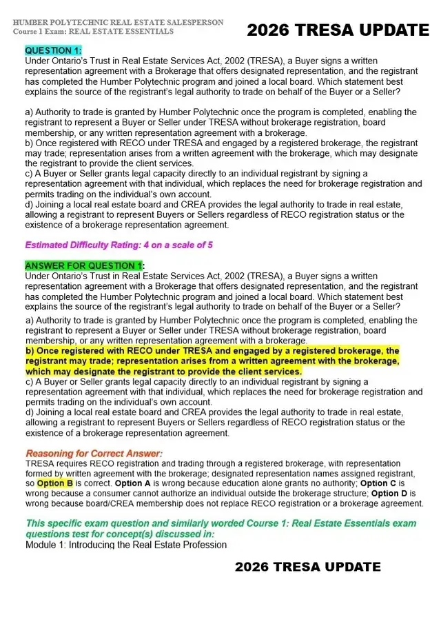 REAL ESTATE EXAM TEST QUESTIONS - GUARANTEED PASS - 2026 EXAMS