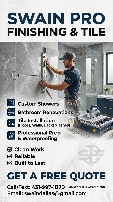 Tile Installation – Showers, Floors, Backsplashes