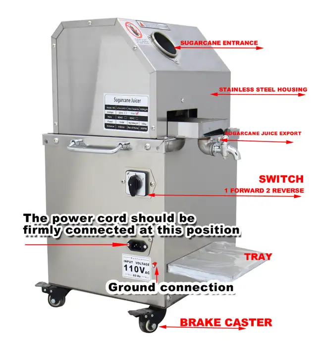 Electric Sugar Cane Press Machine Juicer Sweet Sorghum 134215