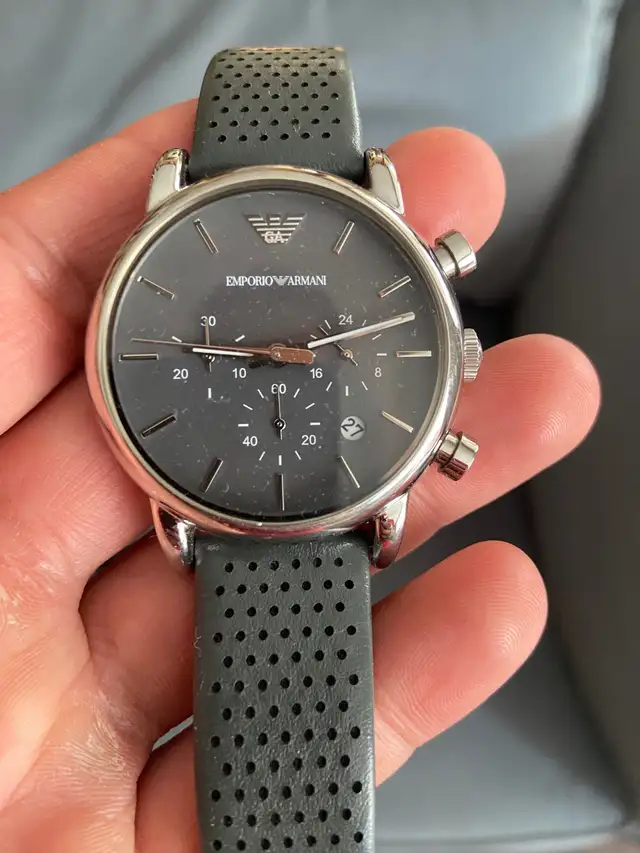 $100 Men’s Emporio Armani Luigi Grey Dial Chronograph Quartz - Photo 3