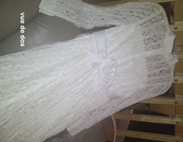 BELLE ROBE AMARIÉE DENTELLE SUR DENTELLE TRAINE GR 4à6FEM $50.00 - Photo 3