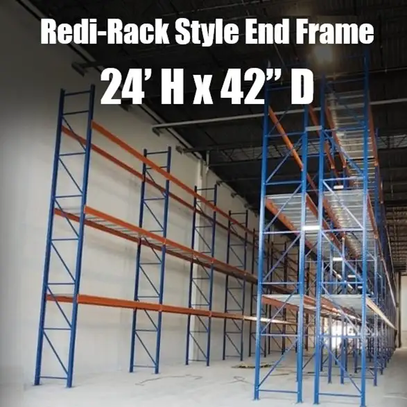 24' x 42' HD 13ga redirack end frames Uprights pallet racking