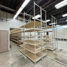 Used industrial shelving - 24' deep x 46' wide 6'/ 8'/ 12' tall