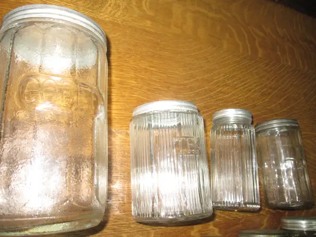 HOOSIER CABINET JARS COFFEE TEA & ALLSPICE, SODA, PEPPER, GINGER - Photo 2