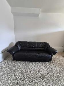 FREE DELIVERY Black Leather 3 Seater Sofa / Couch NO DEPOSIT - Photo 3