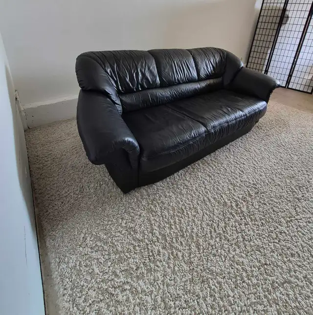 FREE DELIVERY Black Leather 3 Seater Sofa / Couch NO DEPOSIT - Photo 6