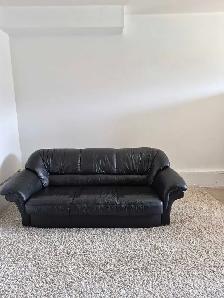 FREE DELIVERY Black Leather 3 Seater Sofa / Couch NO DEPOSIT - Photo 8