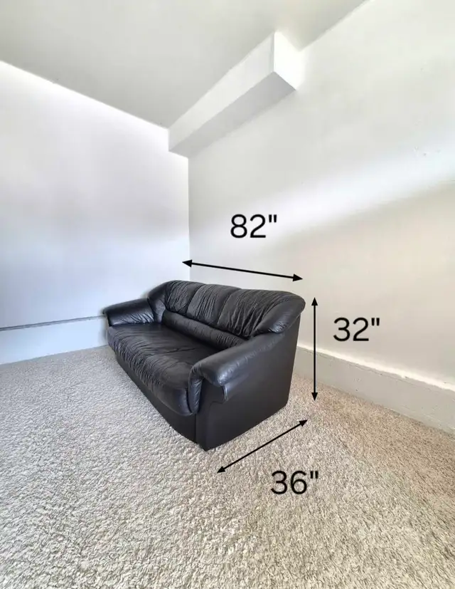 FREE DELIVERY Black Leather 3 Seater Sofa / Couch NO DEPOSIT - Photo 10