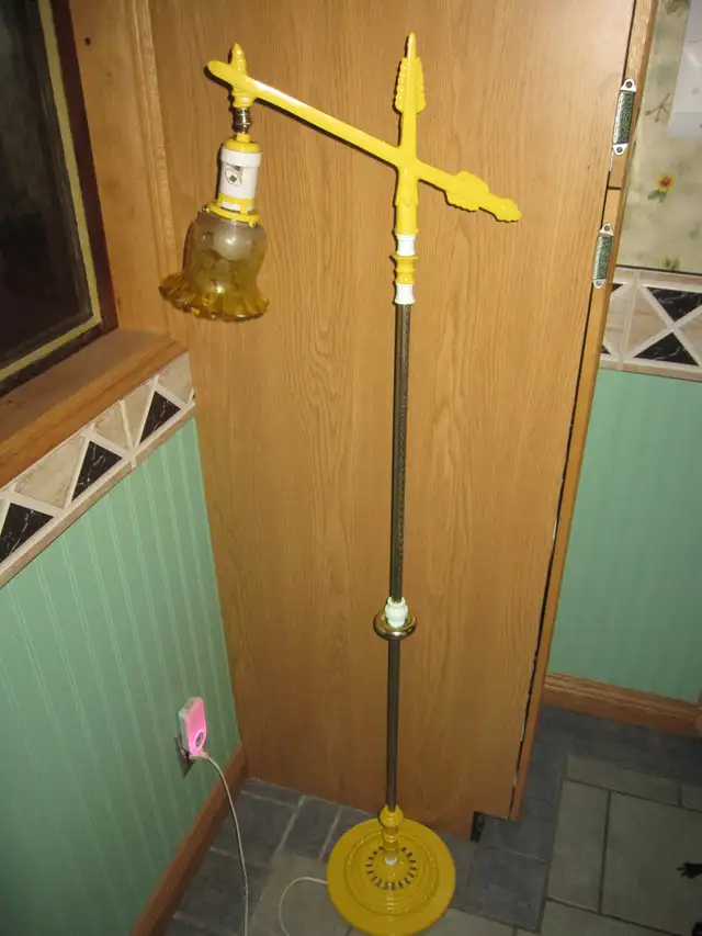 BRIDGE LAMP CAST IRON VINTAGE ANTIQUE FLOOR LAMP