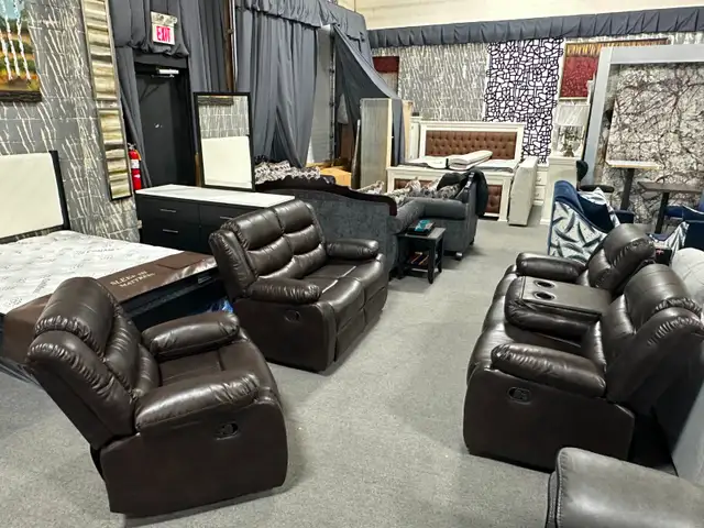 3pc Recliner Sofa, Love seat and chair for only $1299.