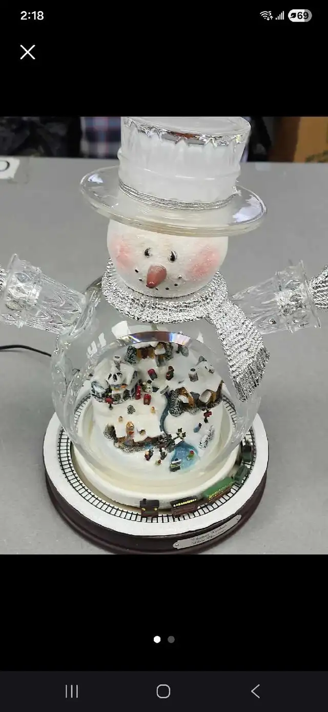 Musical Snowman Scene with Train