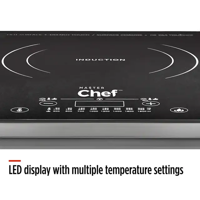 MASTER Chef Portable Induction Cooktop 1800W - Black - Photo 7