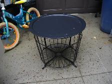 nice metal patio table,  top lifts off