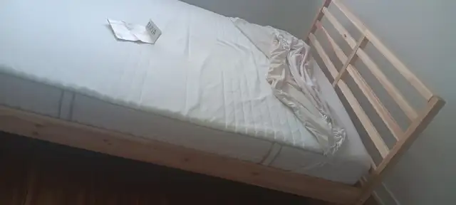 Queen size Bed for sale - Includes clean mattress and bed frame - Photo 8