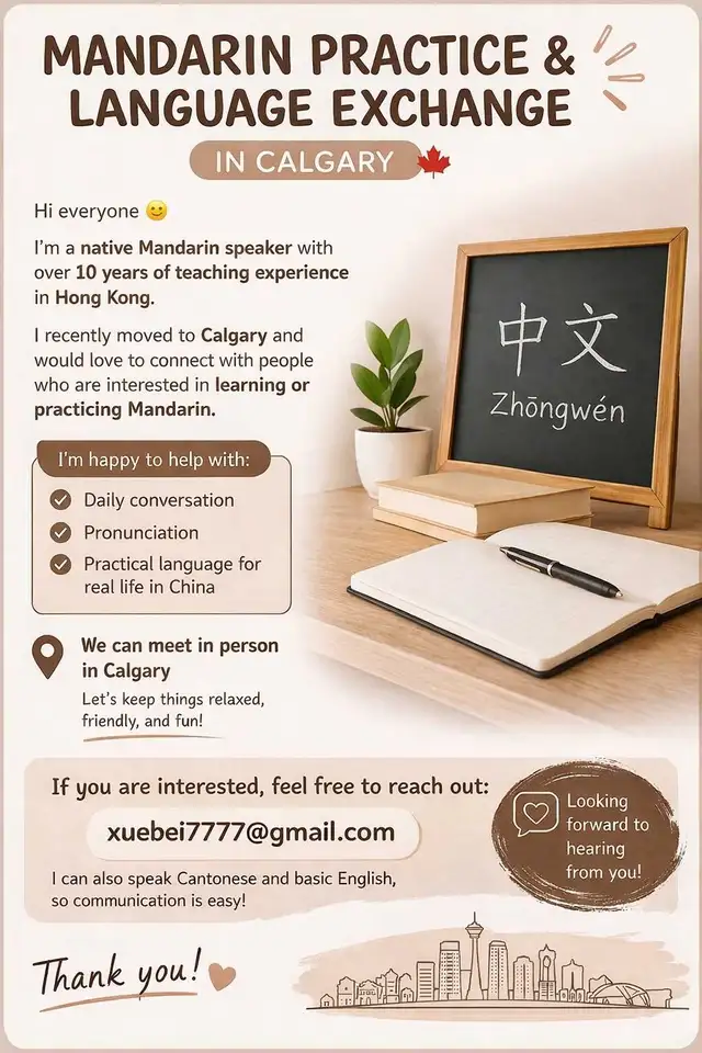 Mandarin Practice in Calgary