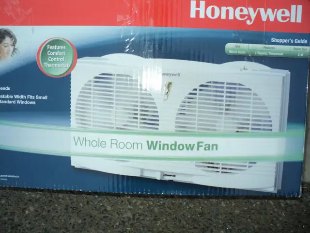 Honeywell Dual Window Fan in box & has SLIDES CALLS only Please!