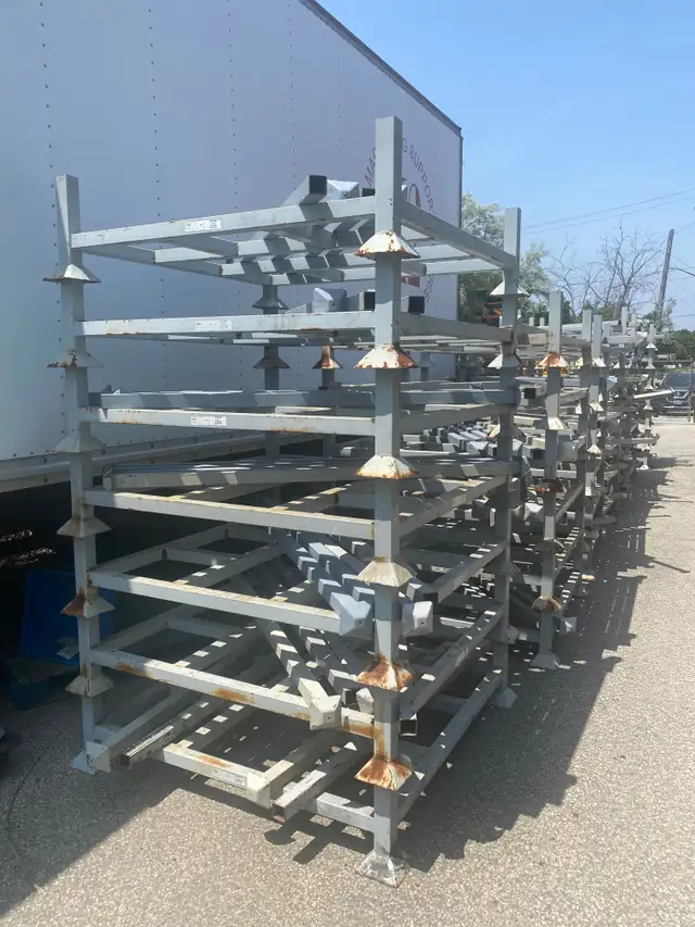 Used stacking steel crates  4’ x 4’ x 5’ tall - 2500 lb capacity - Photo 3